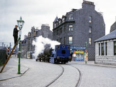 Aberdeen Gas Works No. 3 proceeds sedately along Miller St. practically everything in this wonderful picture except No3, has vanished forever, 14 June 1962.
