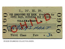 LNER Tillynaught to Ordens Halt, Child 3rd Class issued 11 Nov 1963