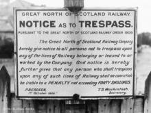 GNSR trespass notice Kemnay Station 1960