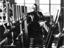 Mr Sandison signalman in his box at Crathes in 1926, a good place to grow tomatoes by the looks of it.