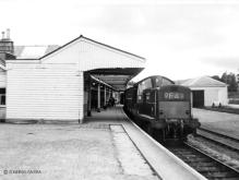 Possibly the only Clayton to reach Ballater, D8610 prepares to leave with the last freight, 15 July 1966