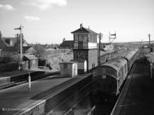 NB2 D6140passes Dyce Box non stop on the 2.10pm Aberdeen to Forres 6 Mar 1963