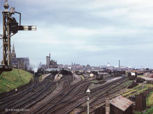 A general view of an intact layout at Fraserburgh in the early 60's, the steam loco on shed is probably working the St. Combs branch