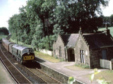 NB2 passing Kinaldie with an Elgin-Aberdeen train, 24 Jul 1964