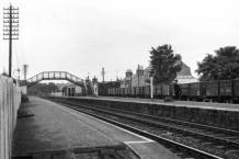 Looking East.  Goods Train for Alford in Dock Platform Loop, August 1959