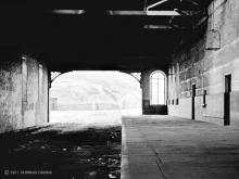 Macduff station interior after the tracks were lifted in the early 60's