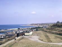 A class 26 leaves Portgordon with the 1.52pm Elgin to Aberdeen on 13 Apr 1968,