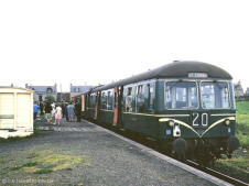 A Craven's DMU at St Comb's in July 1963, a young lad has already booked his front seat for the return trip