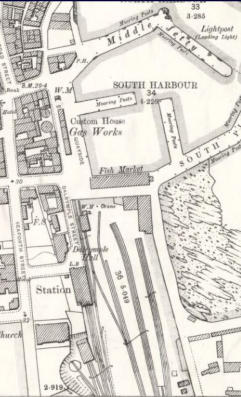 Ordnance Survey, 6 inches to the mile, 1902.  By permission of National Library of Scotland.  Very convenient for the fish trade!